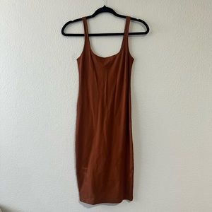 Forever 21 Back Slit Bodycon Dress | Rust Orange/ Brown | Size S